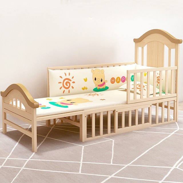 BabyTeddy® 12 in 1 Patented Multifunctional Forest Theme Baby Crib, Cot, Toddler Bed With 6pc Bedding set ,Mosquito net,Diaper Changing Station and Mattress - Image 13