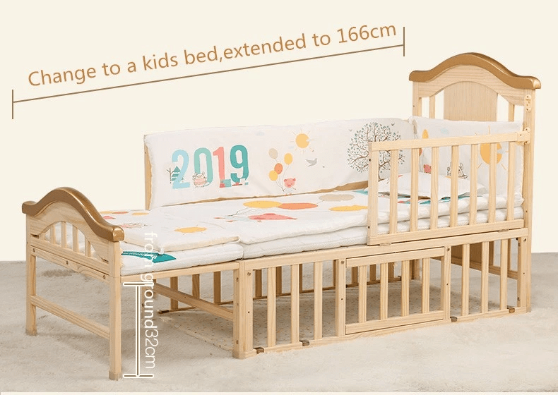 BabyTeddy® 12 in 1 Patented Multifunctional Forest Theme Baby Crib, Cot, Toddler Bed With 6pc Bedding set ,Mosquito net,Diaper Changing Station and Mattress - Image 15