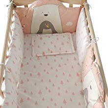 BabyTeddy® Exclusive Limited Edition 12 in 1 Patented Convertible Panda Penguin Baby Crib Wooden Cot Bed Swing Desk with 6 Piece Bedding Set,Mosquito Net and Diaper Changing Station (Pink) - Image 14