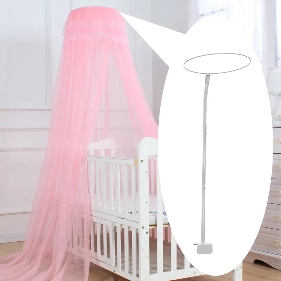 BabyTeddy Mosquito Net for Baby Cot Baby Crib Cradle Playpen Mosquito Net with Stand (3 Position Adjustable Heights) (Pink) - Image 6