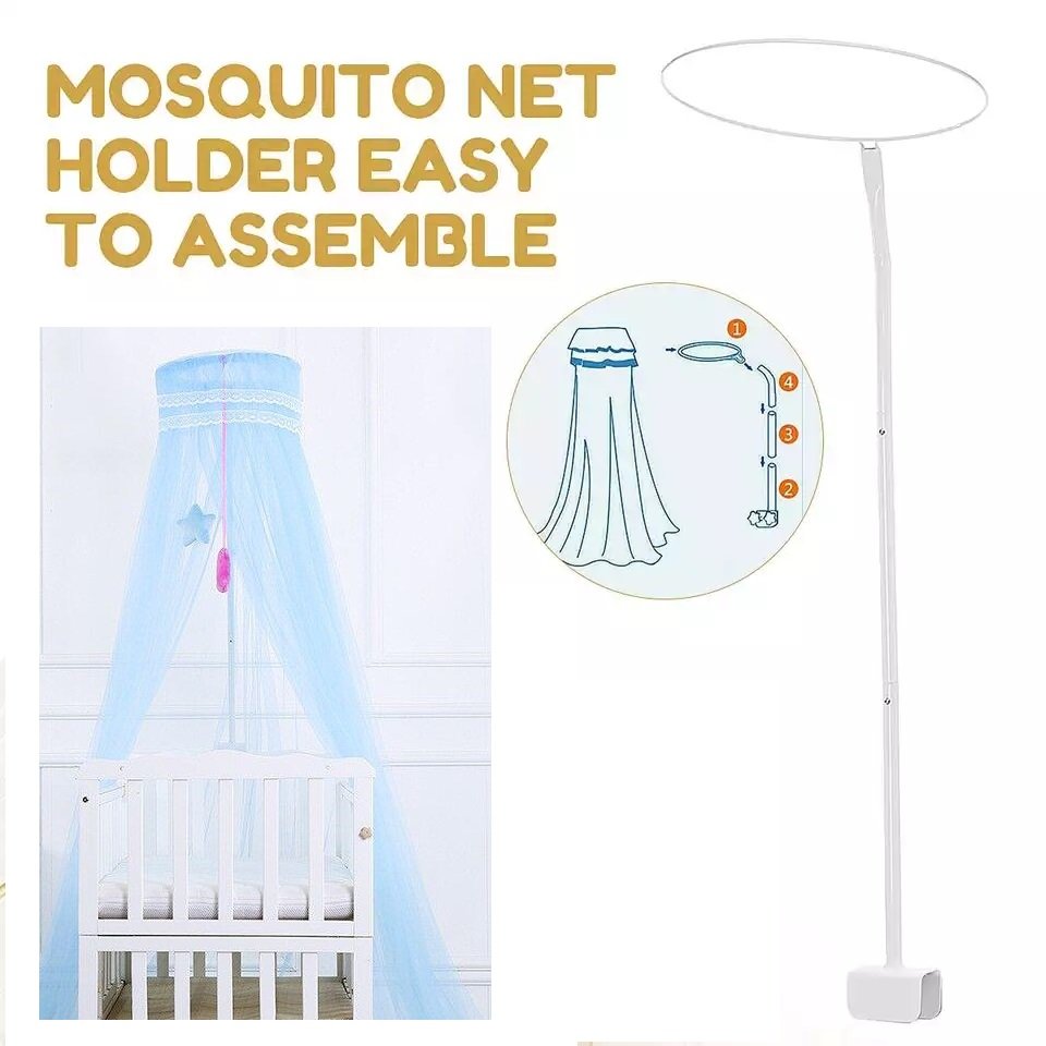 BabyTeddy Mosquito Net for Baby Cot Baby Crib Cradle Playpen Mosquito Net with Stand (3 Position Adjustable Heights) (Pink) - Image 3