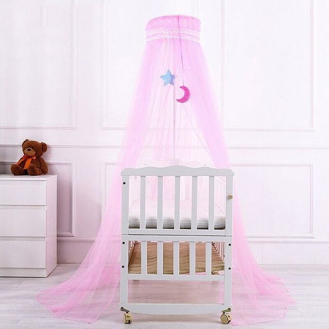 BabyTeddy Mosquito Net for Baby Cot Baby Crib Cradle Playpen Mosquito Net with Stand (3 Position Adjustable Heights) (Pink)
