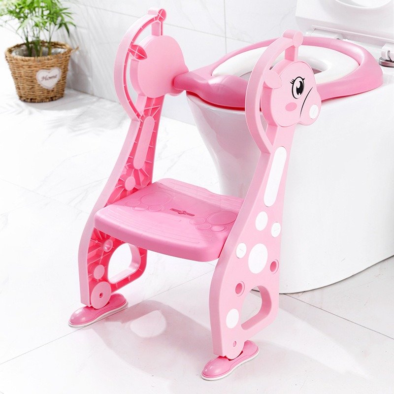 BabyTeddy® Patented Baby Potty Seat Chair Toilet Trainer Cushioned With steps And Easy Grip Handle 1-8 Years Age Kid - Image 3