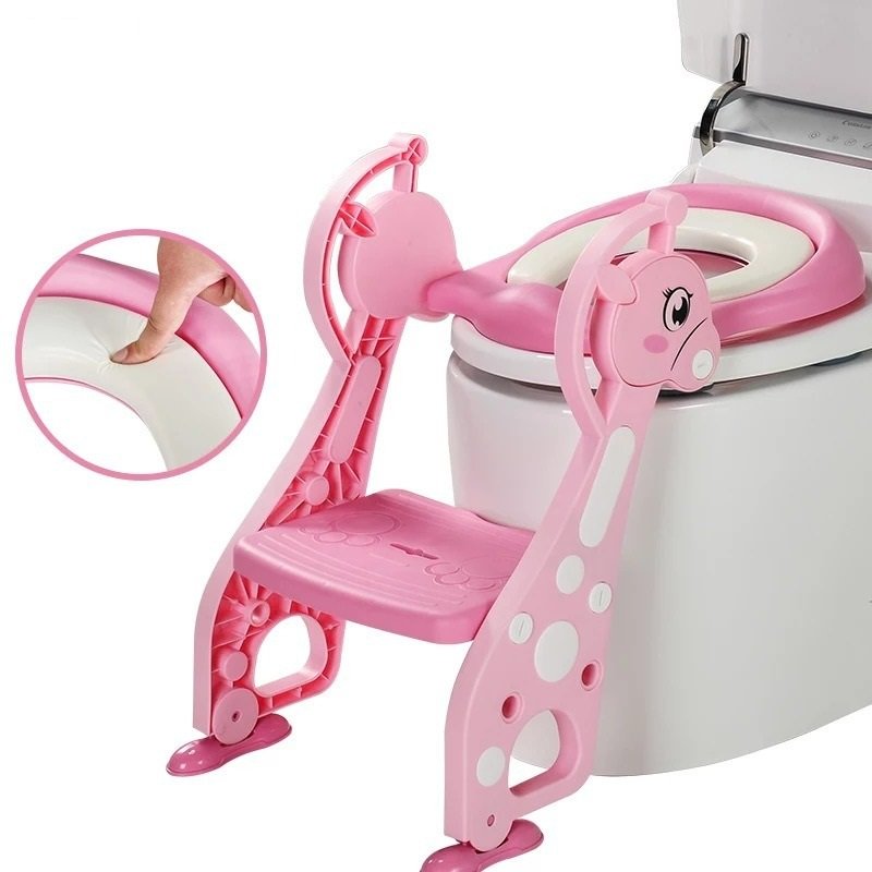 BabyTeddy® Patented Baby Potty Seat Chair Toilet Trainer Cushioned With steps And Easy Grip Handle 1-8 Years Age Kid - Image 25