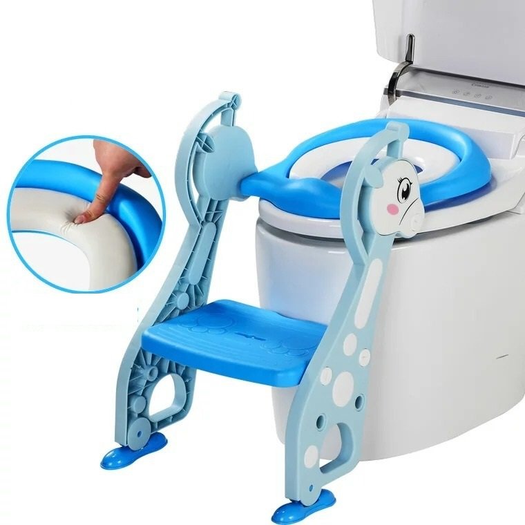 BabyTeddy® Patented Baby Potty Seat Chair Toilet Trainer Cushioned With steps And Easy Grip Handle 1-8 Years Age Kid - Image 24