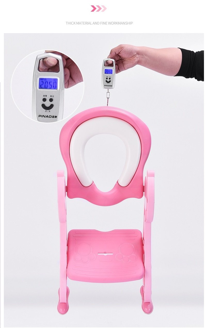 BabyTeddy® Patented Baby Potty Seat Chair Toilet Trainer Cushioned With steps And Easy Grip Handle 1-8 Years Age Kid - Image 23