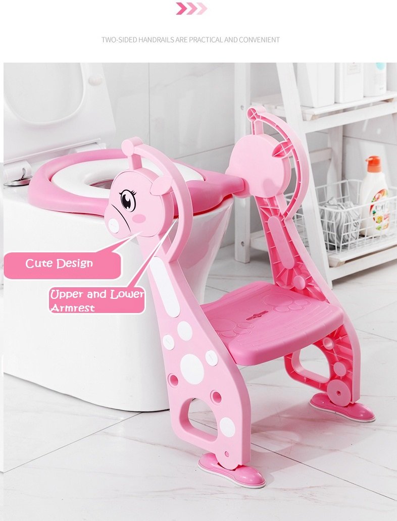 BabyTeddy® Patented Baby Potty Seat Chair Toilet Trainer Cushioned With steps And Easy Grip Handle 1-8 Years Age Kid - Image 21