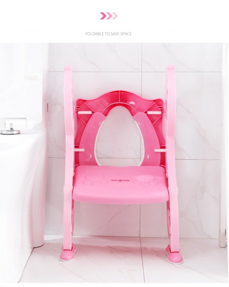 BabyTeddy® Patented Baby Potty Seat Chair Toilet Trainer Cushioned With steps And Easy Grip Handle 1-8 Years Age Kid - Image 17