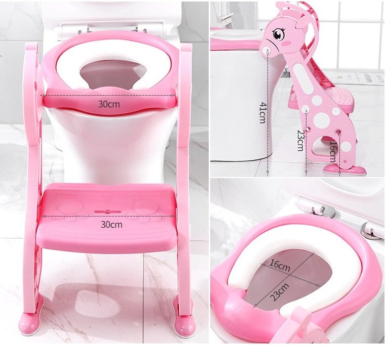 BabyTeddy® Patented Baby Potty Seat Chair Toilet Trainer Cushioned With steps And Easy Grip Handle 1-8 Years Age Kid - Image 16