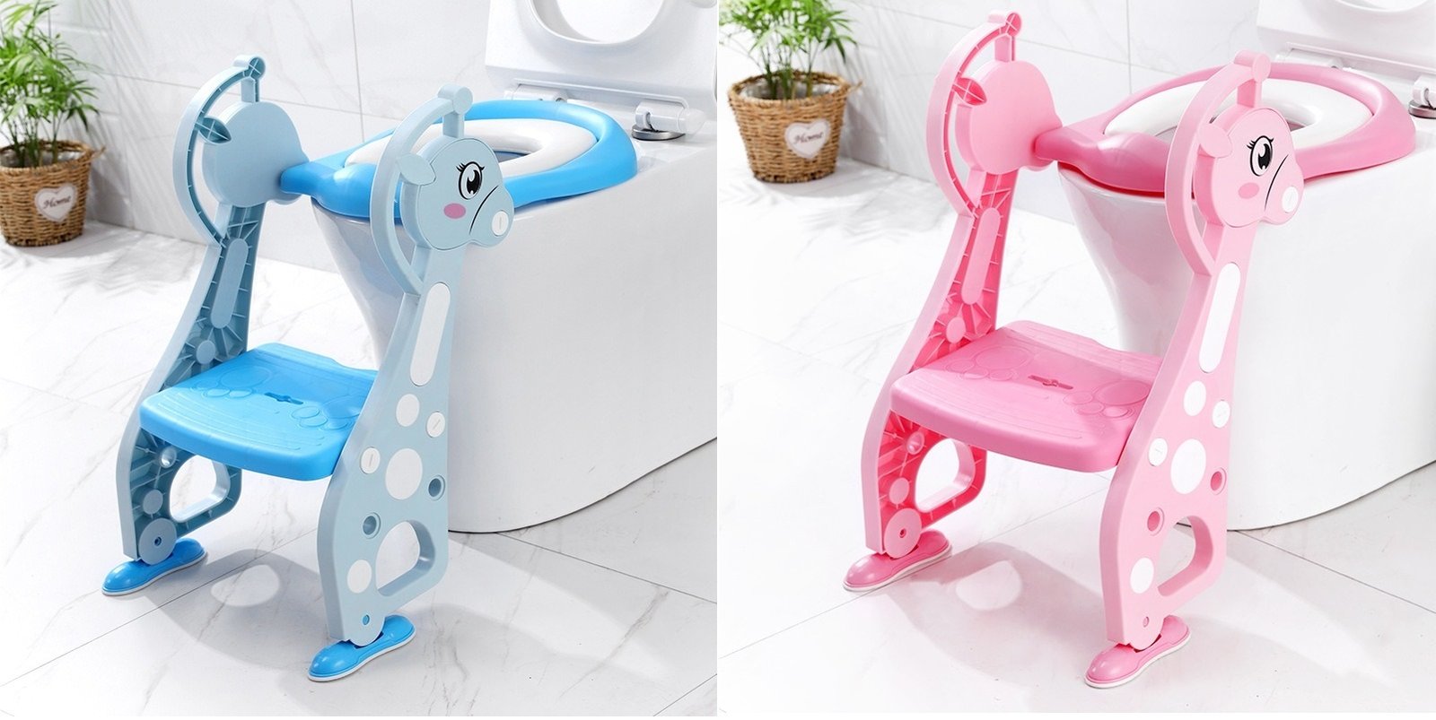 BabyTeddy® Patented Baby Potty Seat Chair Toilet Trainer Cushioned With steps And Easy Grip Handle 1-8 Years Age Kid - Image 30
