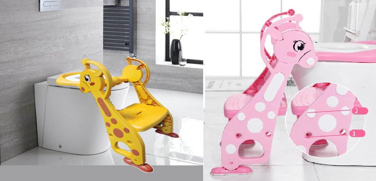 BabyTeddy® Patented Baby Potty Seat Chair Toilet Trainer Cushioned With steps And Easy Grip Handle 1-8 Years Age Kid - Image 29