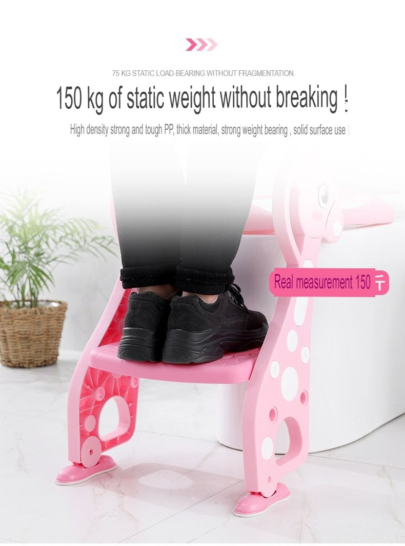 BabyTeddy® Patented Baby Potty Seat Chair Toilet Trainer Cushioned With steps And Easy Grip Handle 1-8 Years Age Kid - Image 10