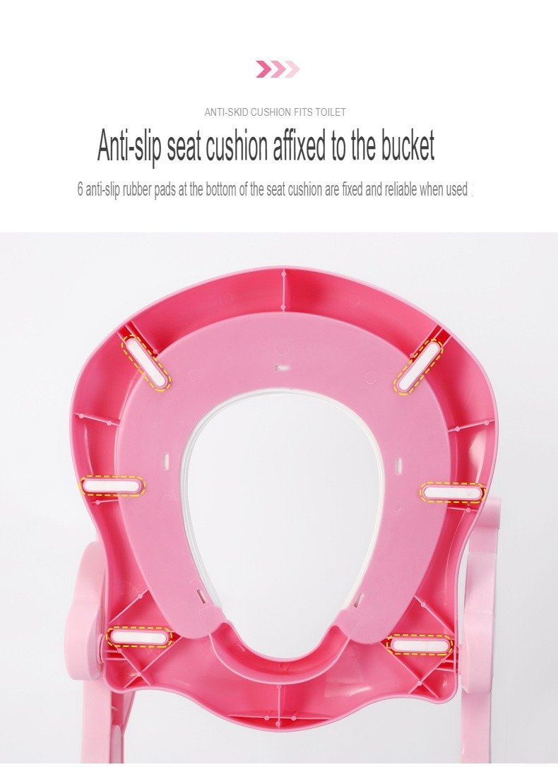 BabyTeddy® Patented Baby Potty Seat Chair Toilet Trainer Cushioned With steps And Easy Grip Handle 1-8 Years Age Kid - Image 9