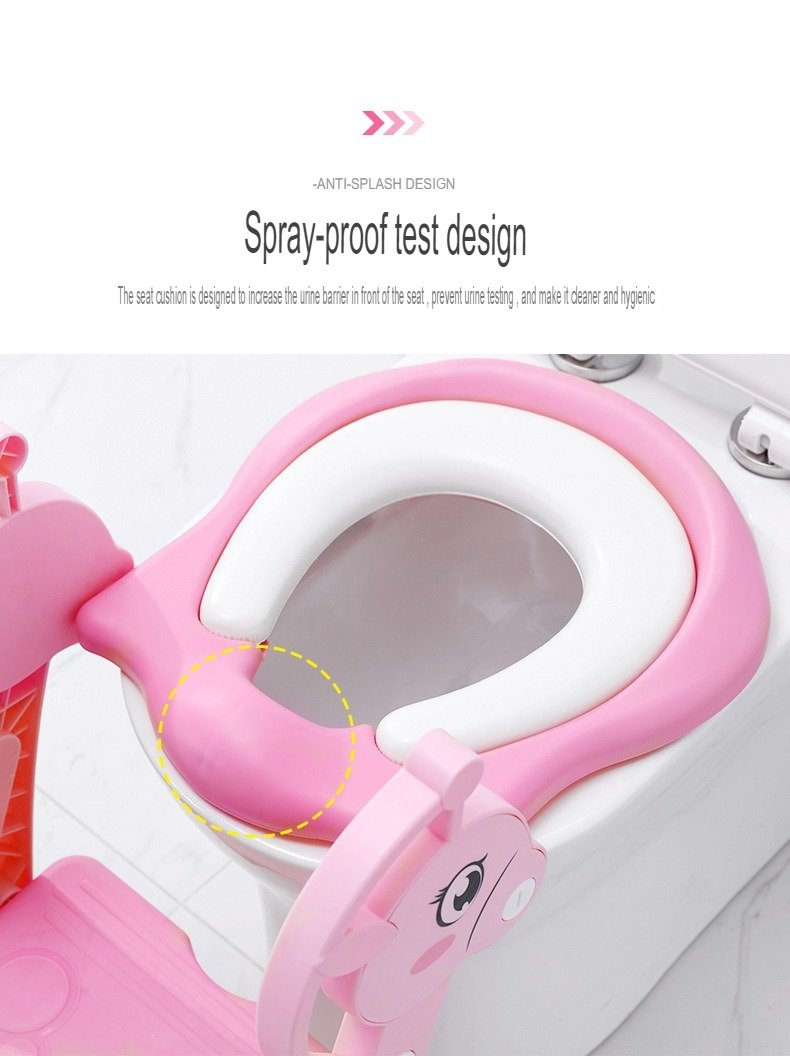 BabyTeddy® Patented Baby Potty Seat Chair Toilet Trainer Cushioned With steps And Easy Grip Handle 1-8 Years Age Kid - Image 11