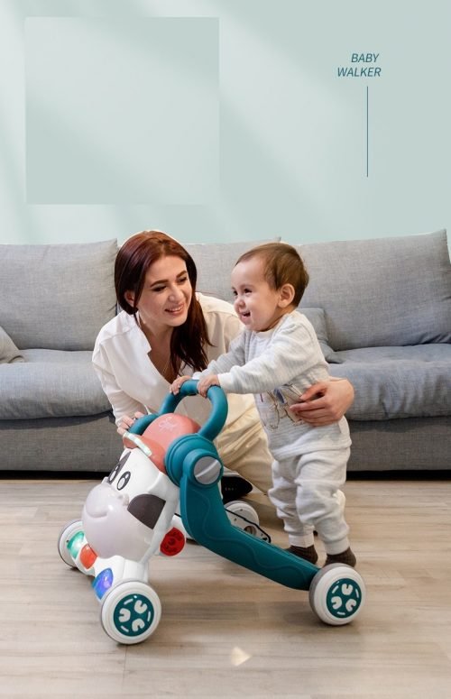 BabyTeddy Patented 5 in 1 Baby Walker Scooter Bike Anti-o Shaped Leg Anti-Fall Music Box Baby Walker (Green Orange)