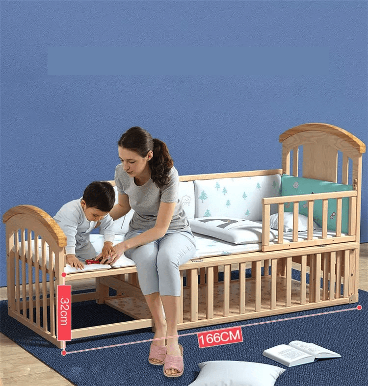 BabyTeddy® 12 in 1 Patented Multifunctional Baby Crib, Baby Cot, Toddler Bed,Cradle Rocker,Convertible Desk,Kid’s Sofa with Mattress and Designer Mosquito Net,Diaper Changing Station - Image 8
