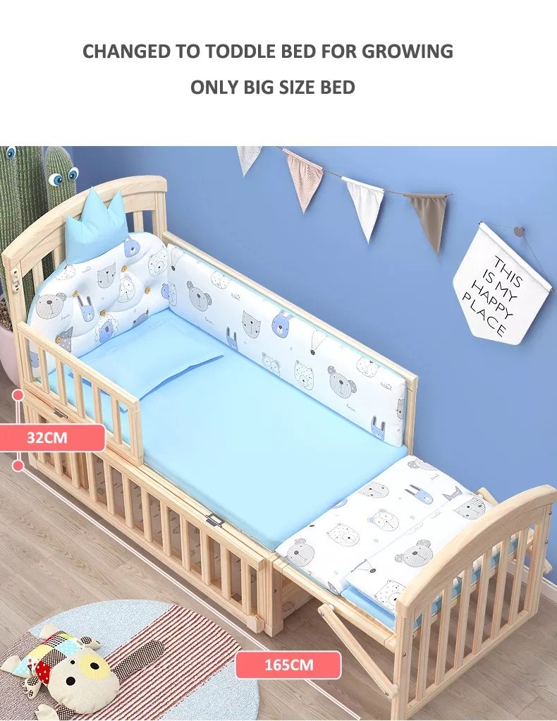 BabyTeddy® 12 in 1 Patented Multifunctional Baby Crib, Baby Cot, Toddler Bed,Cradle Rocker,Convertible Desk,Kid’s Sofa with Mattress and Designer Mosquito Net,Diaper Changing Station - Image 15