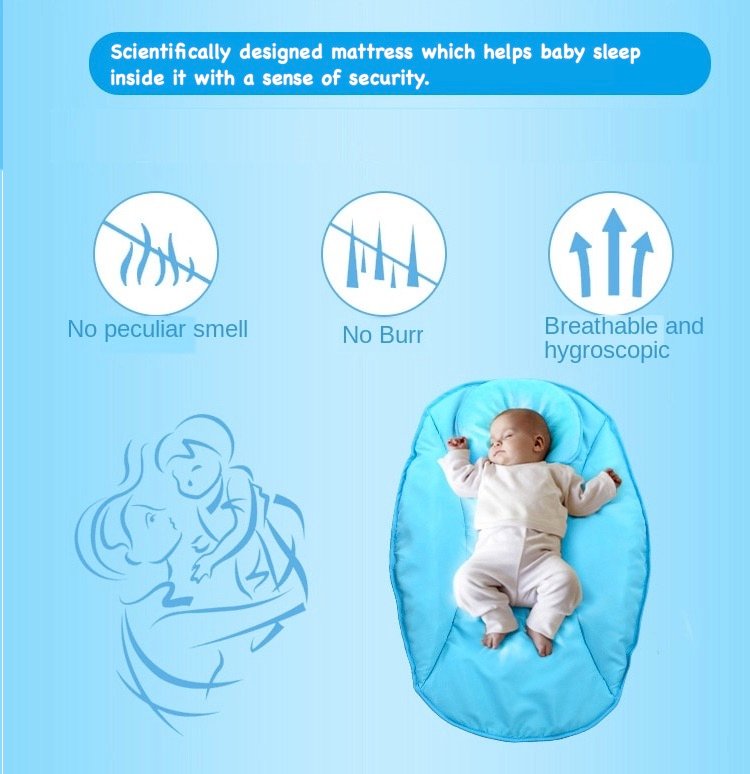 BabyTeddy Premium Automatic Electric Baby Swing Cradle with multipurpose tray Adjustable Swing Speed, Soothing Music | Baby Rocker with Mosquito Net, Safety Belt & Removable Toys Swing for Baby with WhisperQuiet technology (Blue) - Image 14