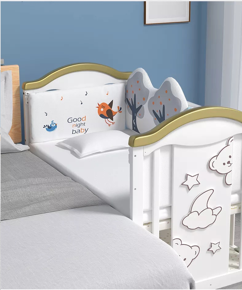 BabyTeddy® Exclusive Limited Edition 12 in 1 Patented Convertible Baby Crib Wooden Cot Bed Swing Desk With Foam Mattress,Mosquito Net and Diaper Changing Station - Image 7