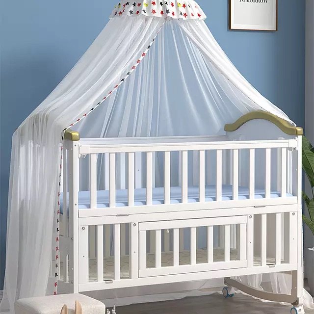 BabyTeddy® Exclusive Limited Edition 12 in 1 Patented Convertible Baby Crib Wooden Cot Bed Swing Desk With Foam Mattress,Mosquito Net and Diaper Changing Station - Image 10