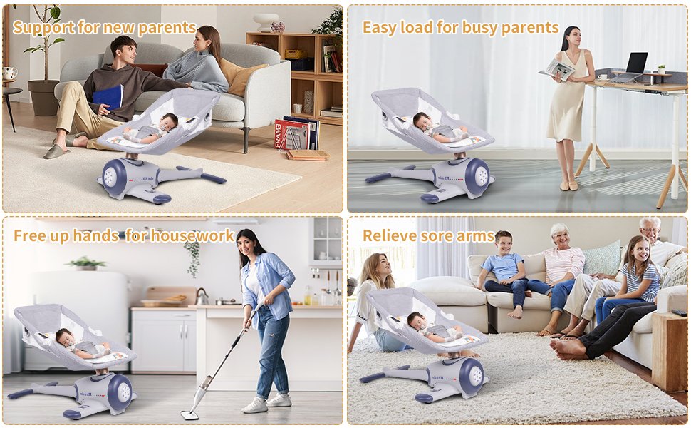 BabyTeddy Premium Baby Rocking Chair Electric Automatic Swing Rocker Soft Cushion Adjustable Speed Backrest Music Remote Control Safety Belt Bouncer with Toys AeroPink - Image 9