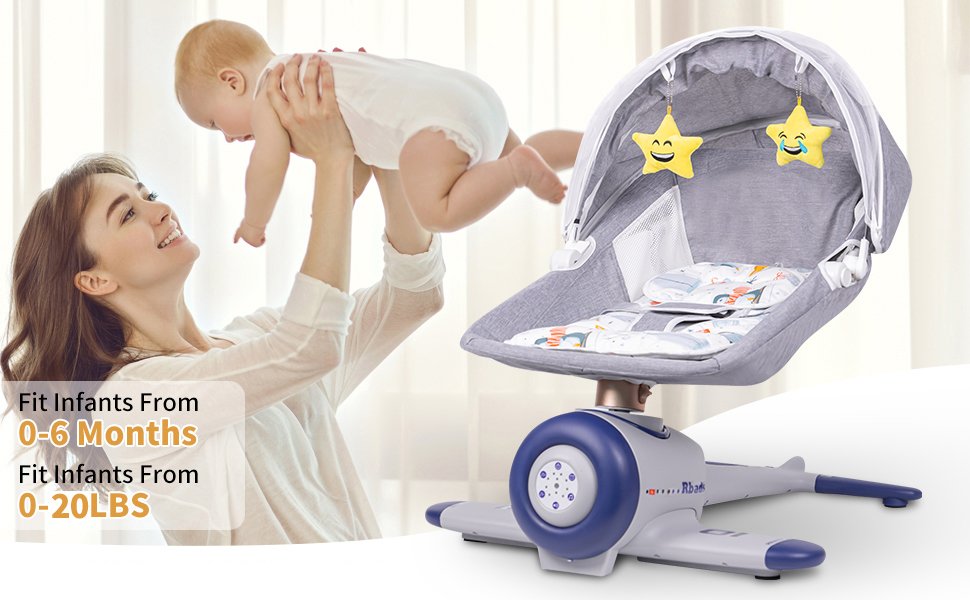 BabyTeddy Premium Baby Rocking Chair Electric Automatic Swing Rocker Soft Cushion Adjustable Speed Backrest Music Remote Control Safety Belt Bouncer with Toys AeroPink - Image 10